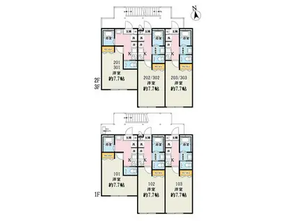 キャメル稲毛2(1K/3階)の間取り写真