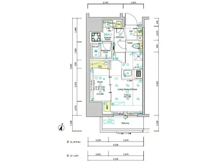SYFORME OMIYA(1LDK/13階)の間取り写真
