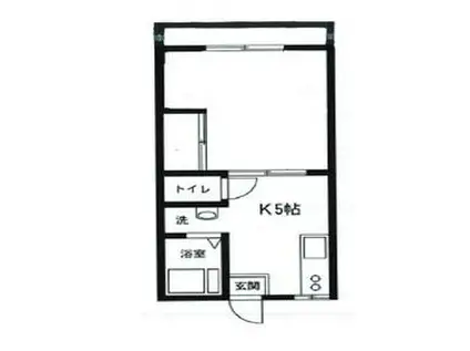 パークサイドハイツⅠ(1K/2階)の間取り写真