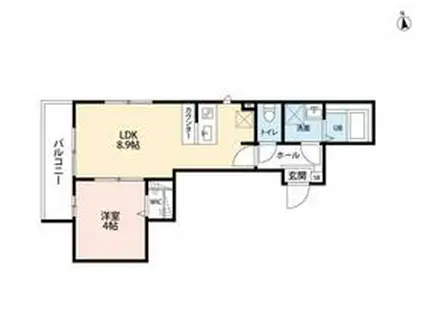 流山市南流山8丁目Ⅲ(1LDK/2階)の間取り写真