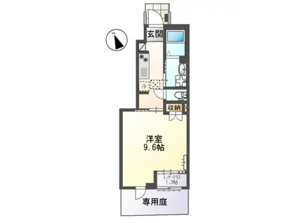 グリーンメゾンⅤ(1K/1階)の間取り写真