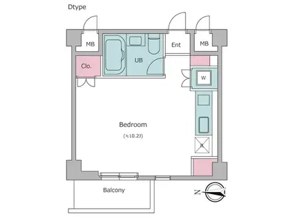 レジディア自由が丘Ⅱ(ワンルーム/3階)の間取り写真