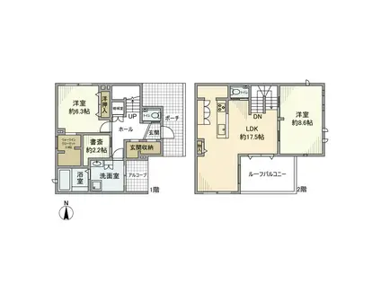 西武鉄道拝島線 東大和市駅 徒歩16分 2階建 築7年(2LDK)の間取り写真