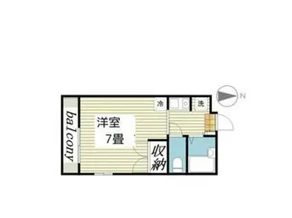 カシキレジデンス1(ワンルーム/1階)の間取り写真