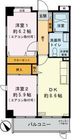 サンリーフ保土ヶ谷(2DK/1階)の間取り写真