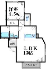 YZハウス(1LDK/1階)の間取り写真