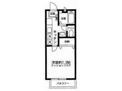 パークハイツA(1K/1階)の間取り写真