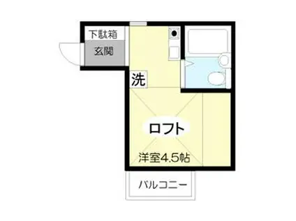 ムーンハッド2(ワンルーム/2階)の間取り写真