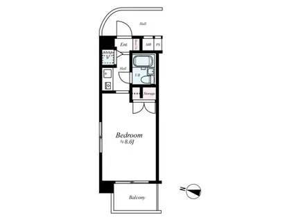パーク・ノヴア伊勢佐木長者町(ワンルーム/5階)の間取り写真