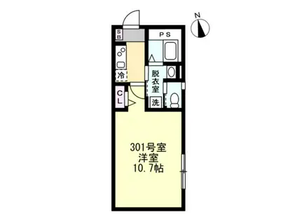 FELICE江ノ島(1K/3階)の間取り写真