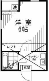 コスモ西(1K/2階)の間取り写真