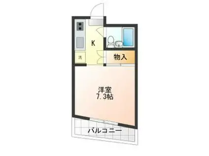 エスペランサ喜沢(ワンルーム/3階)の間取り写真