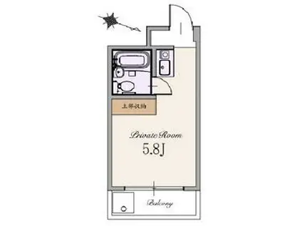 小金井ハイツ(ワンルーム/2階)の間取り写真