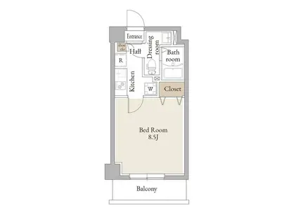 アルファコートお花茶屋2(1K/1階)の間取り写真