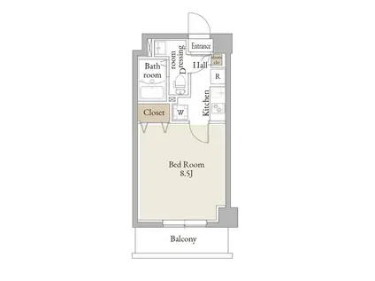 アルファコートお花茶屋2(1K/1階)の間取り写真