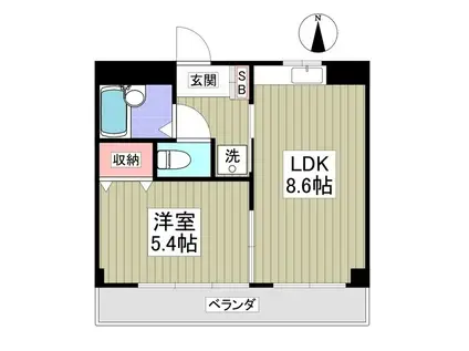 竹林マンションⅡ(1LDK/1階)の間取り写真
