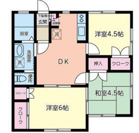ナフコ1号棟(3DK/2階)の間取り写真