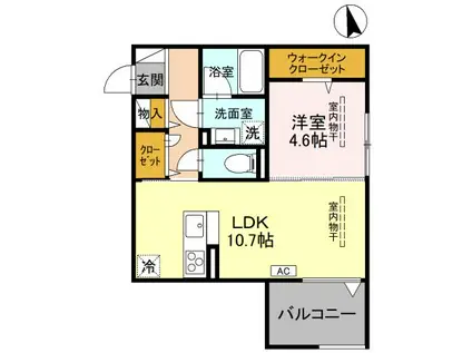 D-IMPARABLE(1LDK/3階)の間取り写真