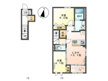 アドニス(2LDK/2階)の間取り写真