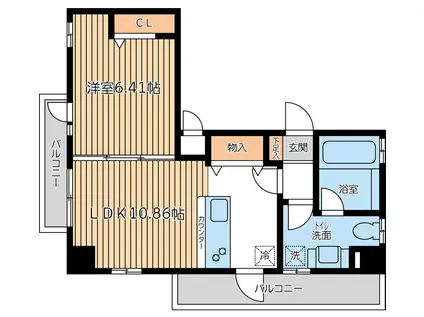 CITY SPIRE上池台(1LDK/5階)の間取り写真
