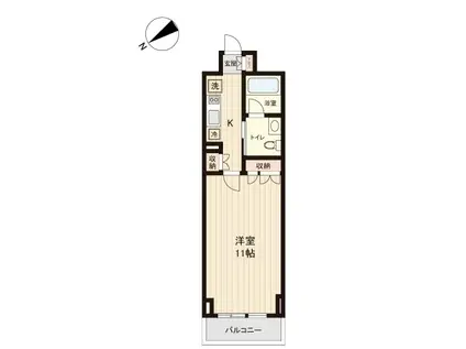 プラティーク清澄白河(1K/3階)の間取り写真