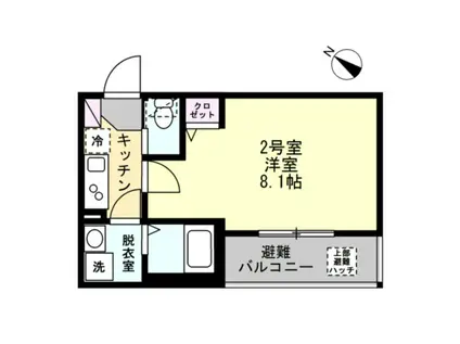 ベイルームMIRAI(1K/3階)の間取り写真