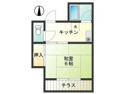 栄荘(1K/1階)の間取り写真