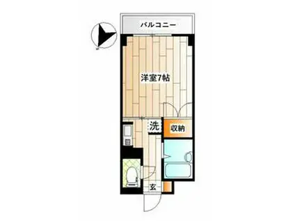 ツカヤマコートB棟(1K/2階)の間取り写真