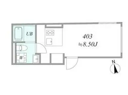 TRIAS372(1DK/4階)の間取り写真