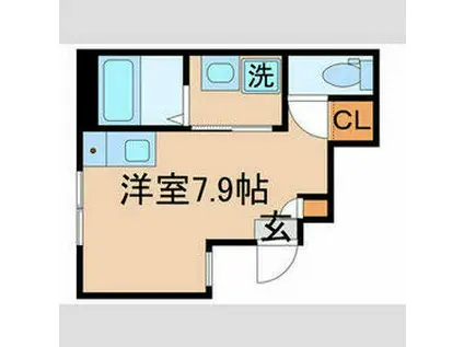 ベレガンス船橋Ⅶ(ワンルーム/1階)の間取り写真