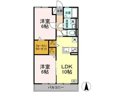 サンパティーク・T(2LDK/1階)の間取り写真