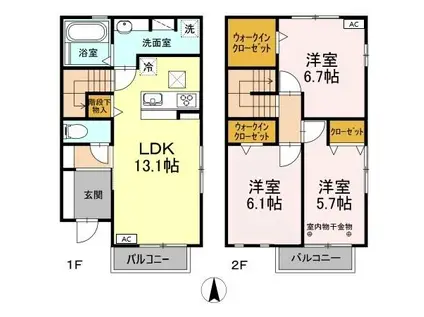 エヴァーグリーン光林(3LDK)の間取り写真