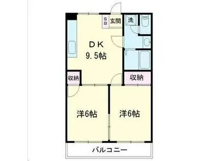 ニューシティーコープ7(2DK/2階)の間取り写真