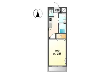 グレーシア・K(1K/2階)の間取り写真