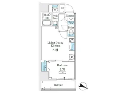 プライムブリス板橋本町(1LDK/3階)の間取り写真