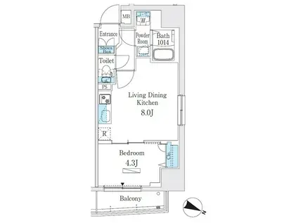 プライムブリス板橋本町(1LDK/3階)の間取り写真