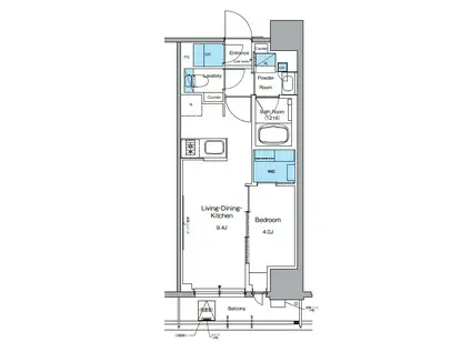 ルフォンプログレ上野御徒町(1LDK/8階)の間取り写真