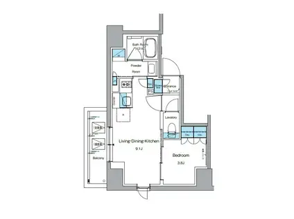 ルフォンプログレ上野御徒町(1LDK/15階)の間取り写真