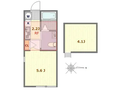 MADINA MAISON富岡(1K/1階)の間取り写真