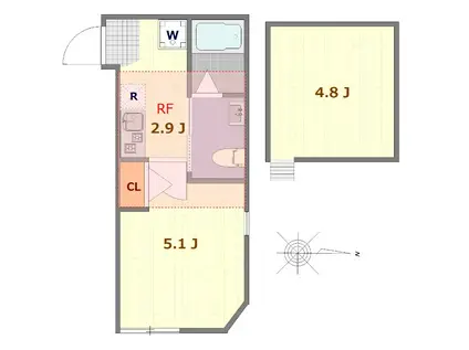MADINA MAISON富岡(1K/1階)の間取り写真