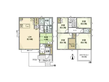 京成電鉄本線 京成大久保駅 徒歩10分 2階建 築11年(5LDK)の間取り写真