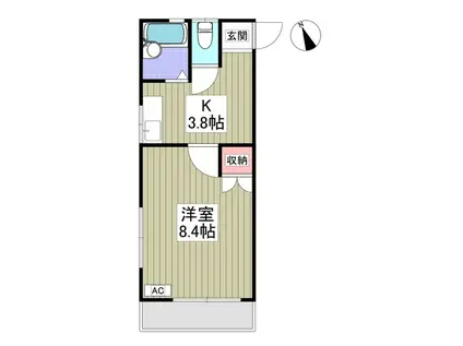 メックハイツ(1K/1階)の間取り写真