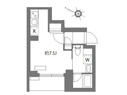 アゼスト阪東橋2(ワンルーム/6階)の間取り写真