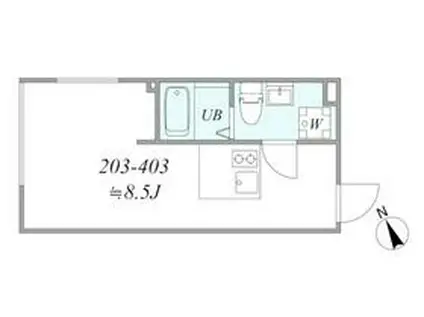 TRIAS329(1K/3階)の間取り写真