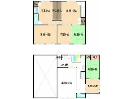 近鉄名古屋線 戸田駅(愛知) 徒歩43分 22階建 築55年(7DK)の間取り写真
