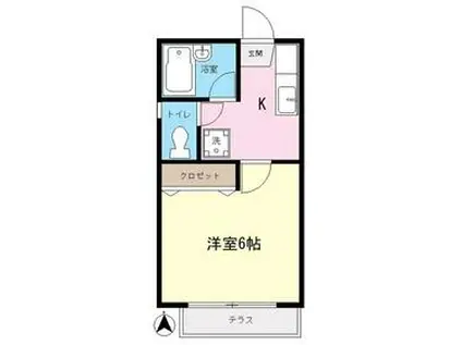 コーポ望月(1K/1階)の間取り写真