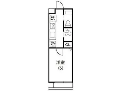 アイビーⅤ(1K/2階)の間取り写真