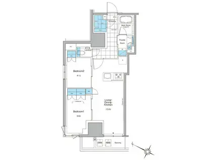 ルフォンプログレ北新宿(2LDK/6階)の間取り写真