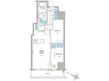 ルフォンプログレ北新宿(2LDK/6階)の間取り写真