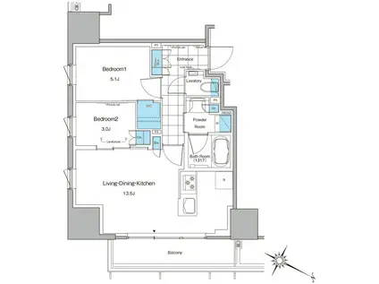 ルフォンプログレ北新宿(2LDK/6階)の間取り写真